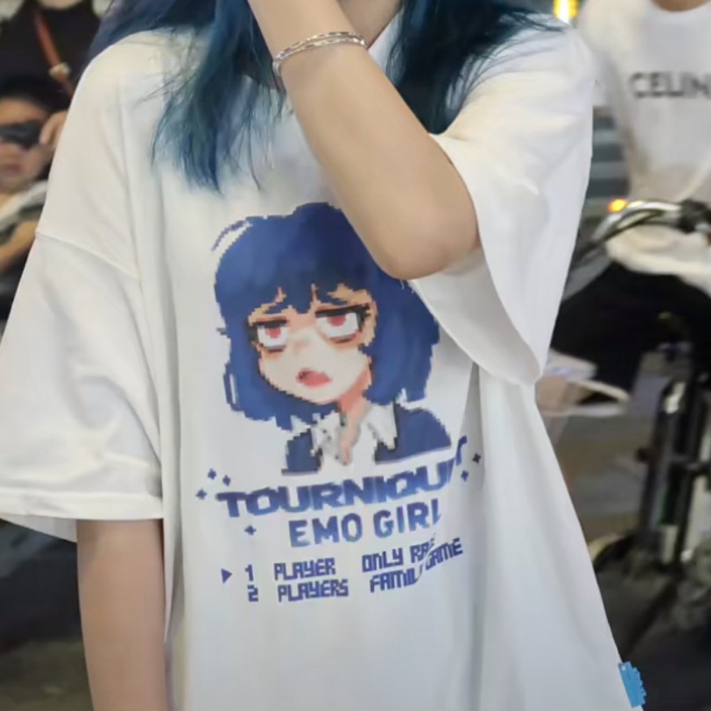 Anime White T-Shirt Oversized